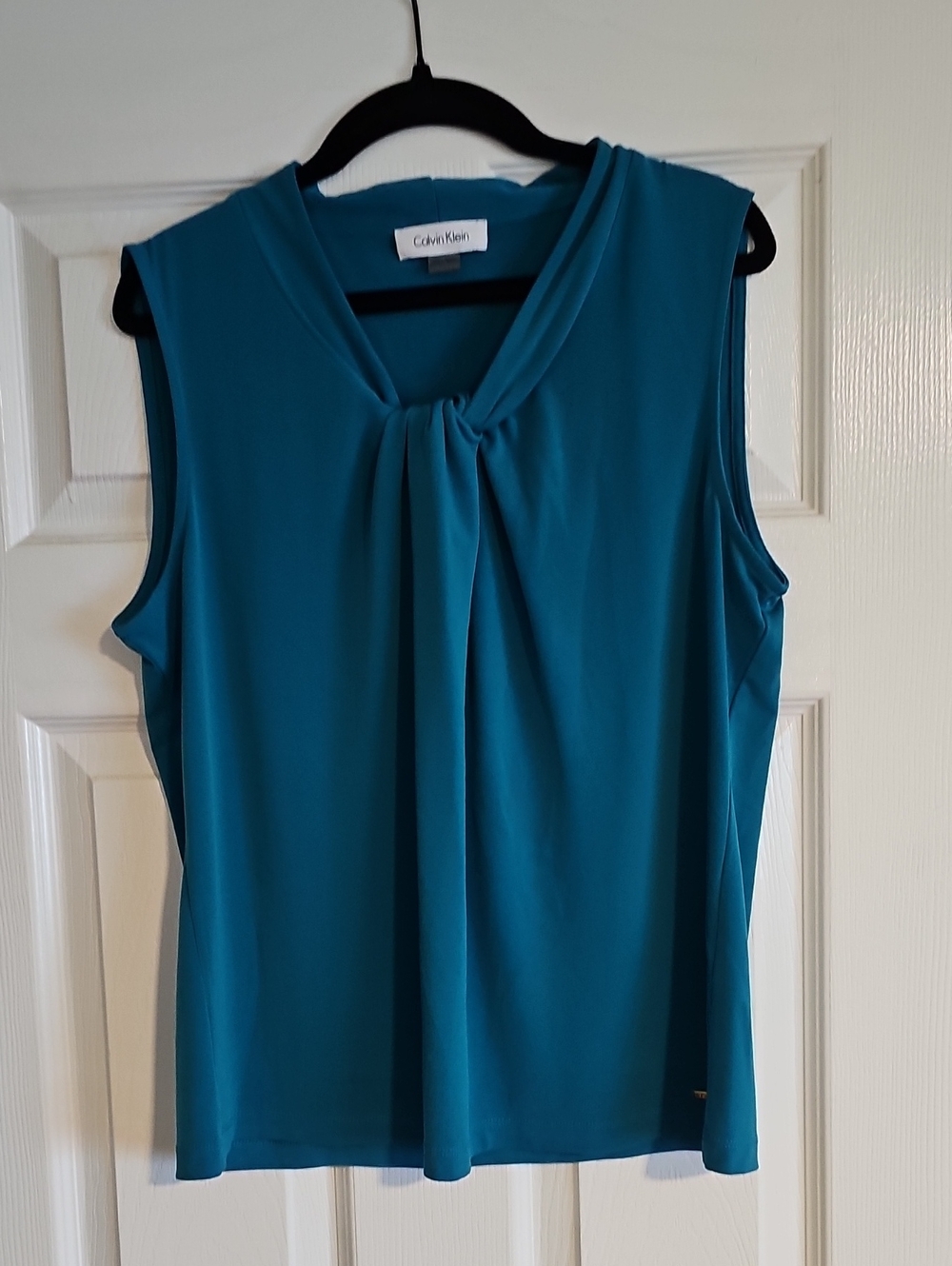 Calvin Klein Teal Sleeveless Twist-Front Camisole